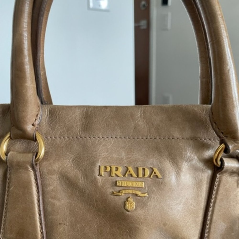 Prada Tan Leather Handbag - Picture 3 of 9